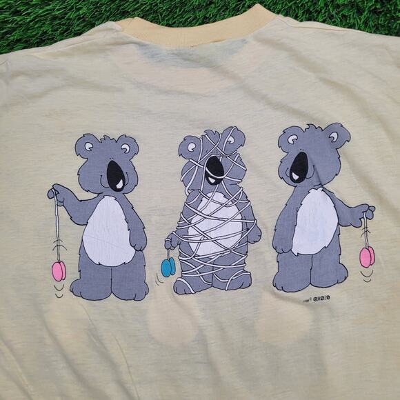 Vintage 1986 Koala Bear Shirt Womens XL 22x26 Yellow - Picture 12 of 16